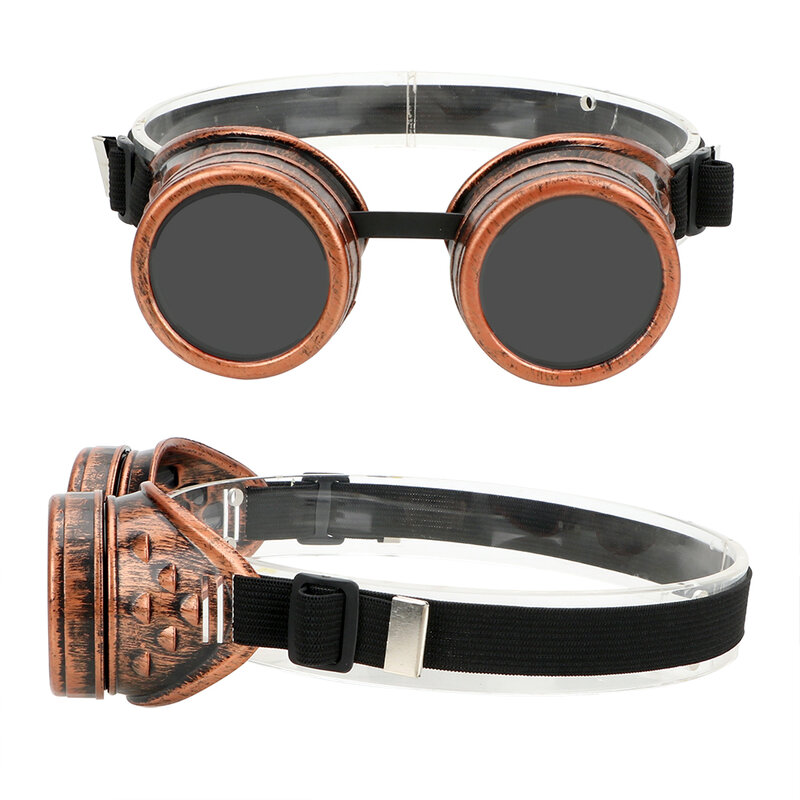 نظارات ريترو لحام الشرير القوطية ، نظارات دراجة نارية ، نظارات القيادة الآمنة ، عدسة Steampunk ، عدسة دراجة كهربائية