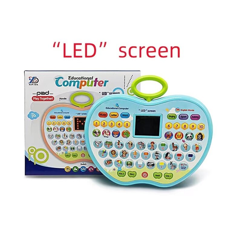 Children'S Puzzle Voice Early Education,  Machine, Apple Tablet Story Machine With Led, Big Content Story Learning Machine Toys