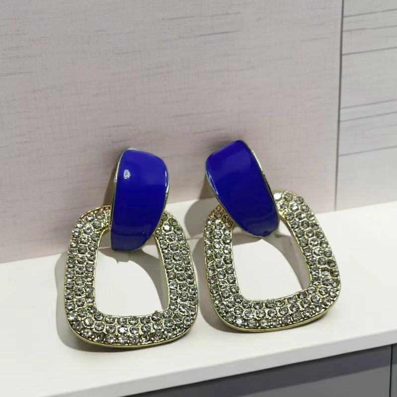 Dripping Oil Studded Diamond Earrings, Versatile Earrings, High-End, Light Luxury