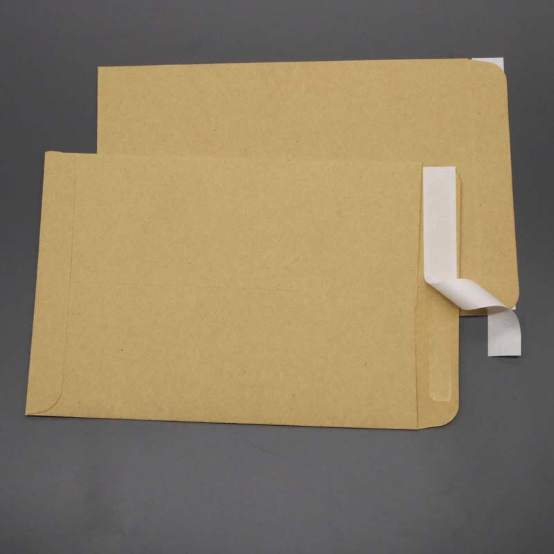 Sello adhesivo de doble cara creativo con bolsa de papel en blanco de estilo chino firme, tamaño 9, sobre de papel kraft A4, venta al por mayor