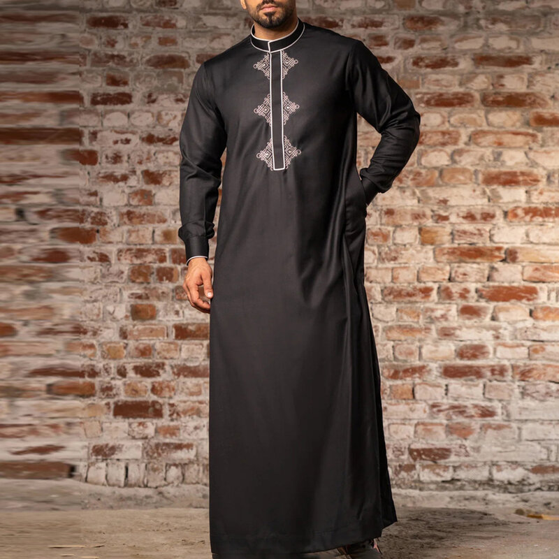 2024 musulmano Jubba Thobe abbigliamento islamico Ramadan abito Abaya da uomo Abaya abbigliamento saudita abito musulmano Abaya Jubbah Dubah