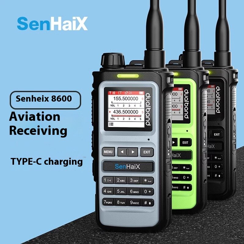 Senhaix เครื่องรับส่งวิทยุกันน้ำแบบพกพาสองทาง, วิทยุสื่อสารสองทาง u/vhf PTT แบนด์คู่8600