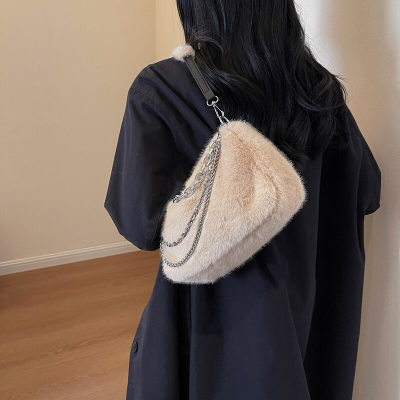 Сумка с ручками женская, мягкая пушистая сумочка из искусственной кожи, винтажный тоут на плечо с верхней ручкой, клатч для покупок