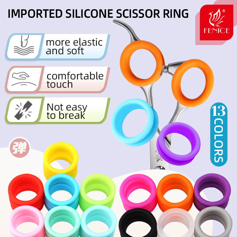 Silicone Finger Rings para Scissors Inserts, Importado Anel Macio, Cabeleireiro Acessórios, Peças de Reposição, Fit All Size