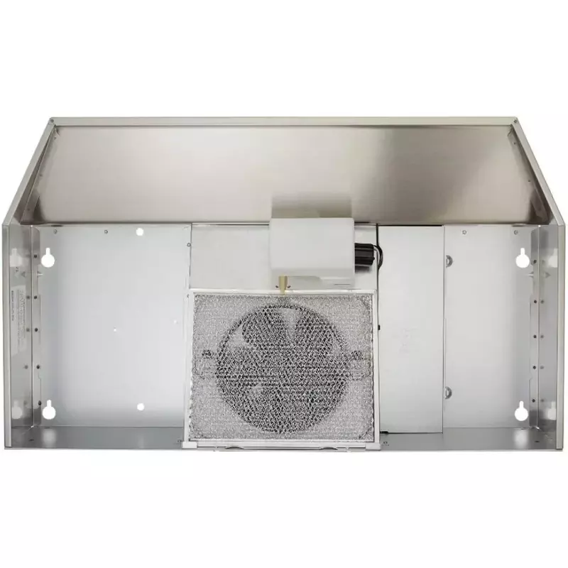 Chassis pipeline range hood with built-in damping pipeline connector and 2-speed exhaust fan range hood, stainless steel