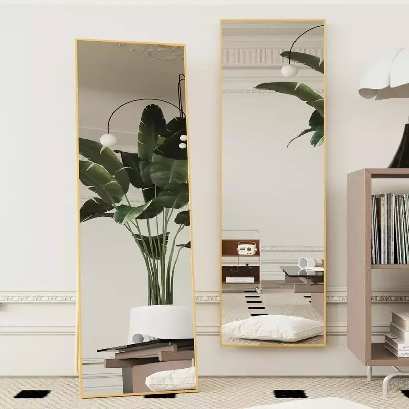 Miroir Mural de Chambre à Coucher avec Cadre en Alliage d'Aluminium, Mobilier de Salon Complet, Livraison Gratuite