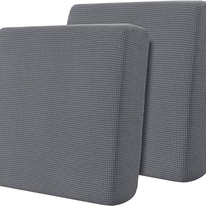 Fundas de cojín elásticas para sofá, fundas reversibles de repuesto, gris claro, 2