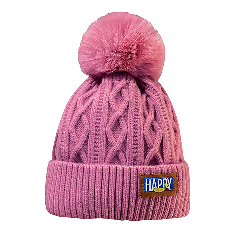 Padded Warm Wool Cap Fleece-Lined Warm Wool Hat Korean Style Beanie Hat Face-Looking Small Knitted Girl's Cap