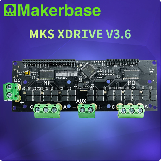 Makerbase MKS XDrive3.6 56V FOC BLDC AGV Servo Dual Motor Controller Board basis pada ODrive