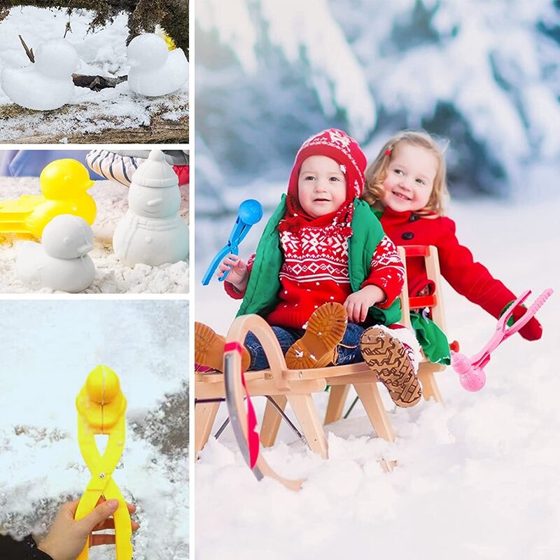 4 Pack Snowball Maker Snow Toys For Kids Snow Ball Fights Kids Winter Outdoor Toys Snow Ball Clip Snow Games For Kids