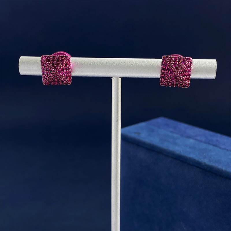Женские серьги-гвоздики с металлическими заклепками, 9 мм