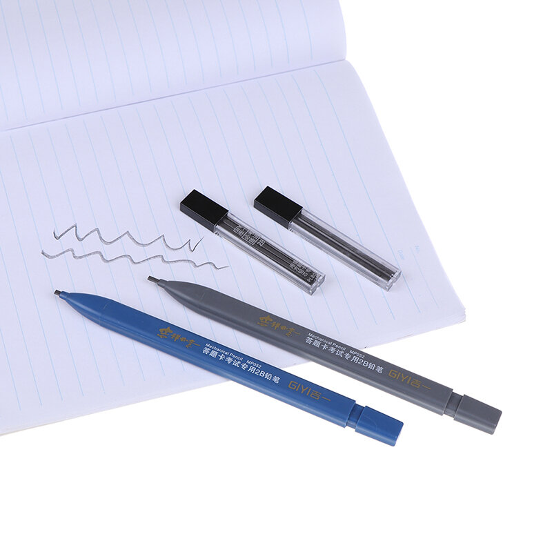 Porte-crayon mécanique pour examen 2B, ensemble de recharge de plomb, fournitures pour étudiants, 6 pièces