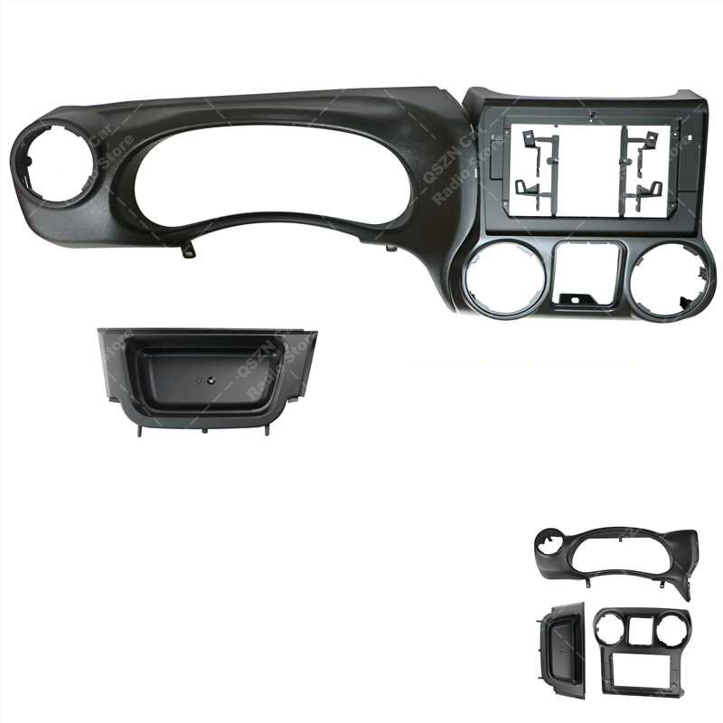 Kit de salpicadero de 10,1 pulgadas para Jeep Wrangler 2011-2014 LHD RHD Radio de coche Fascia Frame Android Player adaptador cubierta Panel estéreo bisel