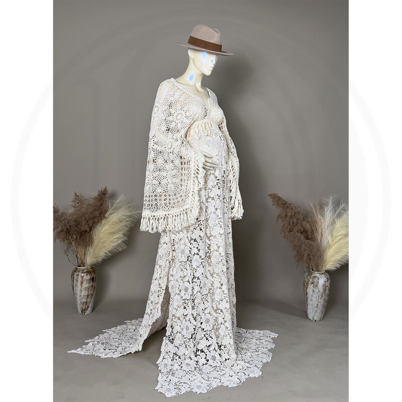 Don & Judy gaun pernikahan Bohemian, rok applique bunga dan atasan gaun pantai pesta pengantin antik lengan Batwing