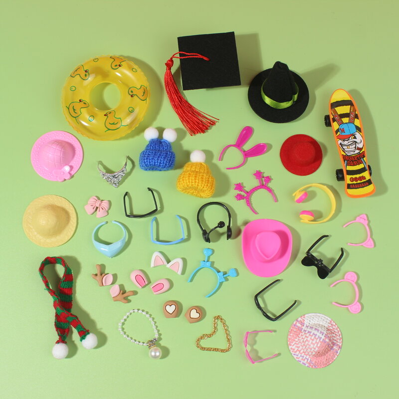 Accessoires de canard en caoutchouc pour mini poupées, chapeau en vrac, vêtements de sauna pour mini poupées, accessoires en résines de caoutchouc