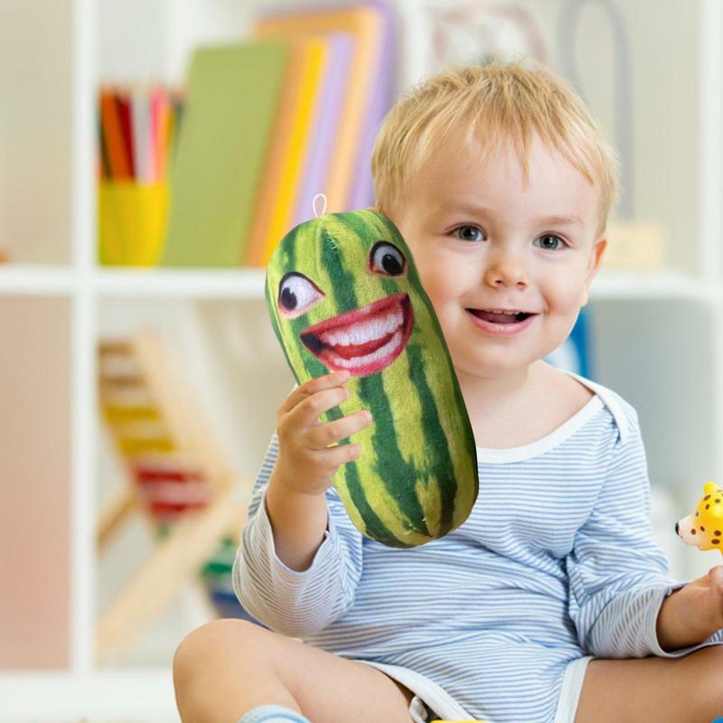 Słodka gadająca zabawka z arbuza elektryczna gadająca zabawka z wypchane pluszowe arbuza powtórz to, co mówisz, prezenty urodzinowe dla dziecka dzieci