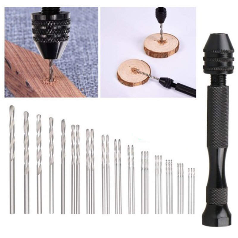 Herramientas de carpintería de 0,3-3,4mm, herramienta rotativa de perforación, broca giratoria Manual, taladro de mano, aleación de aluminio, Micro para reloj artesanal, bricolaje para el hogar