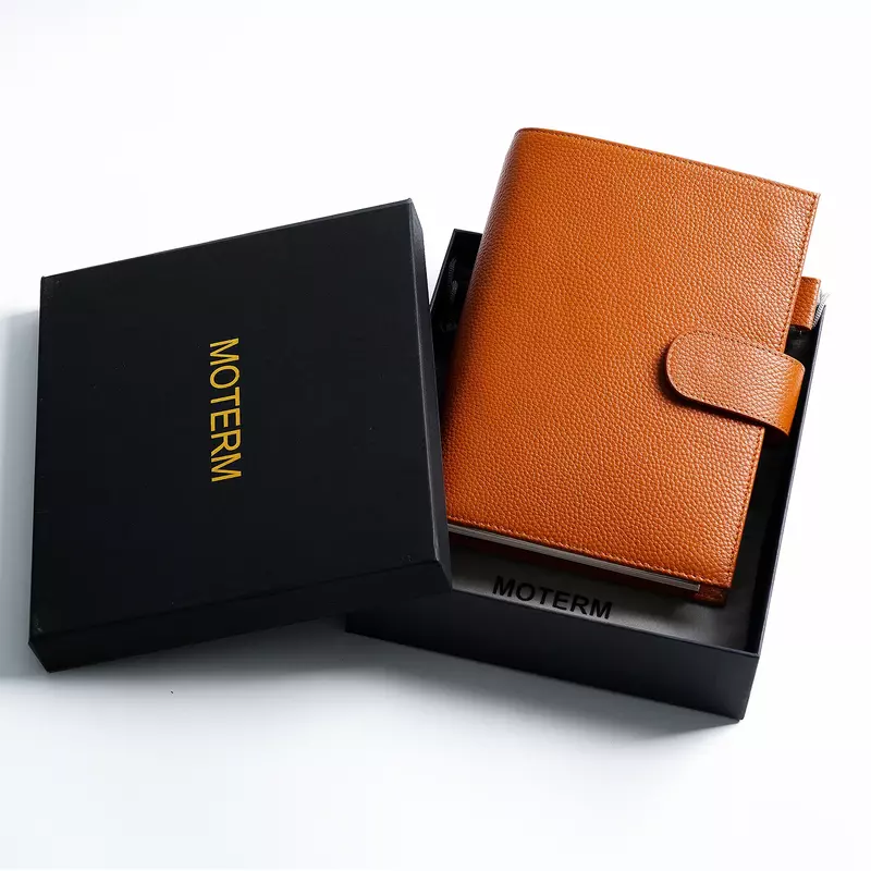 Moterm Companion Travel Notebook A5 Size Journal Genuine Pebbled Grain Cowhide Organizer With Back Pocket dan Leather Strip