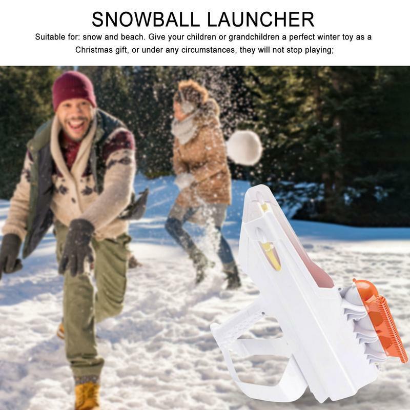 Lanceur de boules de neige en forme de boule de neige, lanceur de boules de neige lumineuses, blasters ronds, jouet de jeu de neige, hiver