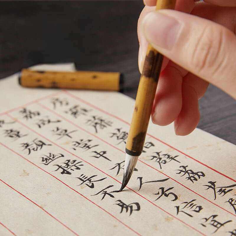 Musang Rambut Wol Rambut Kelinci Beberapa Sikat Rambut Set Kaligrafi Cina Kecil Biasa Menulis Salinan Tulisan Suci Pena Sikat
