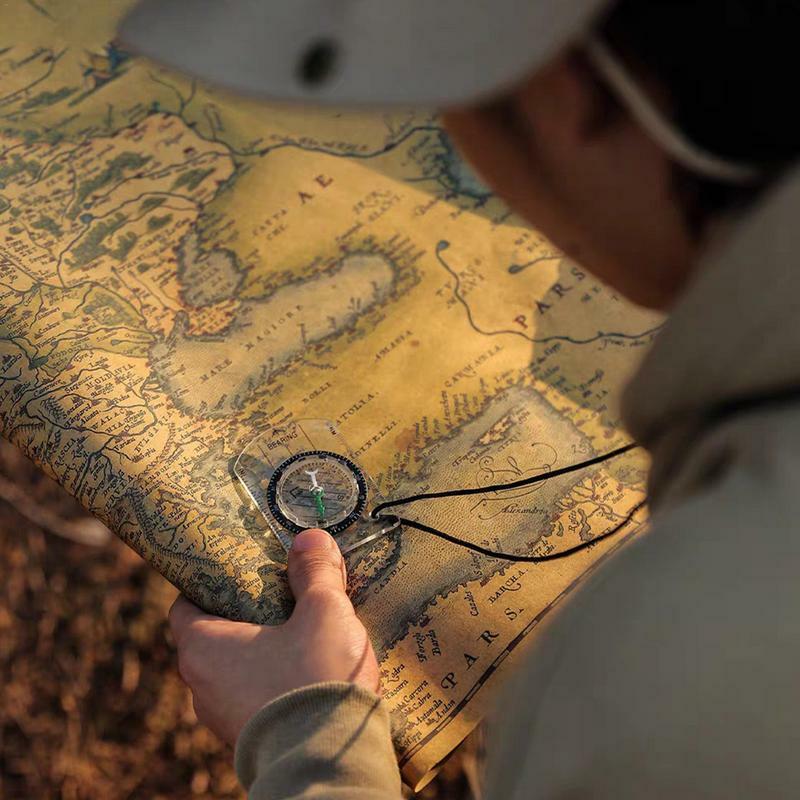 Kompas nawigacja z gadżetami na świeżym powietrzu kompas kemping na orientację mapa z plecakiem do czytania kompasu dla dzieci zwiadowców