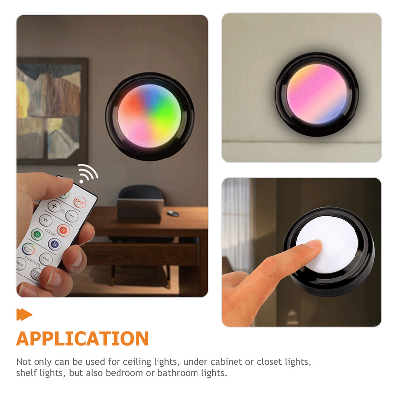 6 Pcs luci per armadietto che cambiano colore luci per armadietto per scaffali sotto il disco a LED