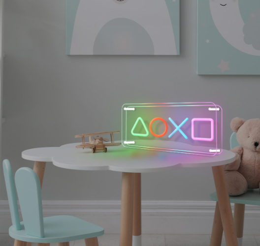 ไฟ LED สัญลักษณ์เกมนีออนสำหรับตกแต่งรูปโลโก้บอร์ดเกม