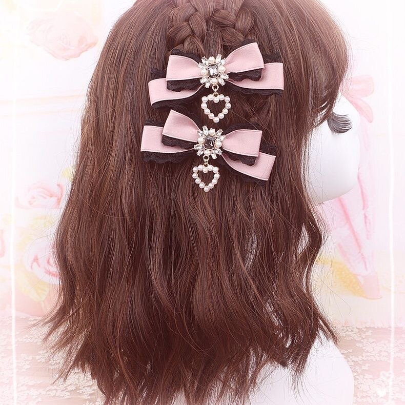 Boucle de pince à cheveux pour femmes, pinces à cheveux roses, accessoires Y2K, populaire et à la mode, lolita, populaire