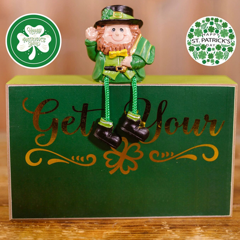 500pcs St Patricks Day Stickers Shamrock decalcomanie adesivi per buste per bottiglie d'acqua