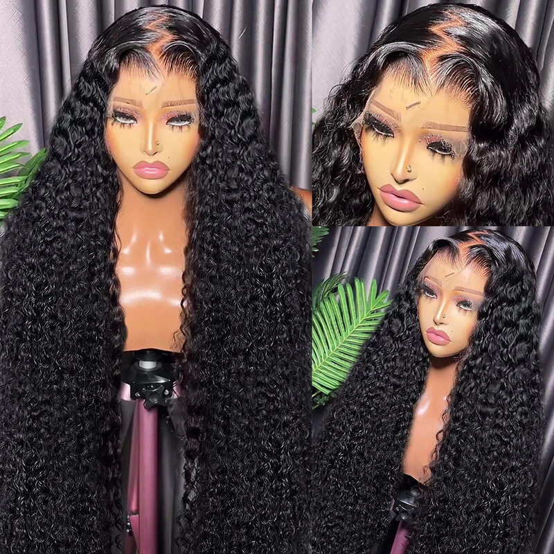 Perruque Lace Front Wig Remy Brésilienne Naturelle, Cheveux Bouclés HD, 13x4, 180% de Densité, Pre-Plucked, pour Femme Africaine