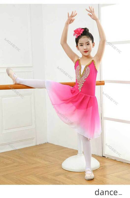 Children's Performance Clothes Ballet Skirt Practicing Clothes Fluffy Skirt Girls' Performance Clothes Sky Blue Princess Skirt