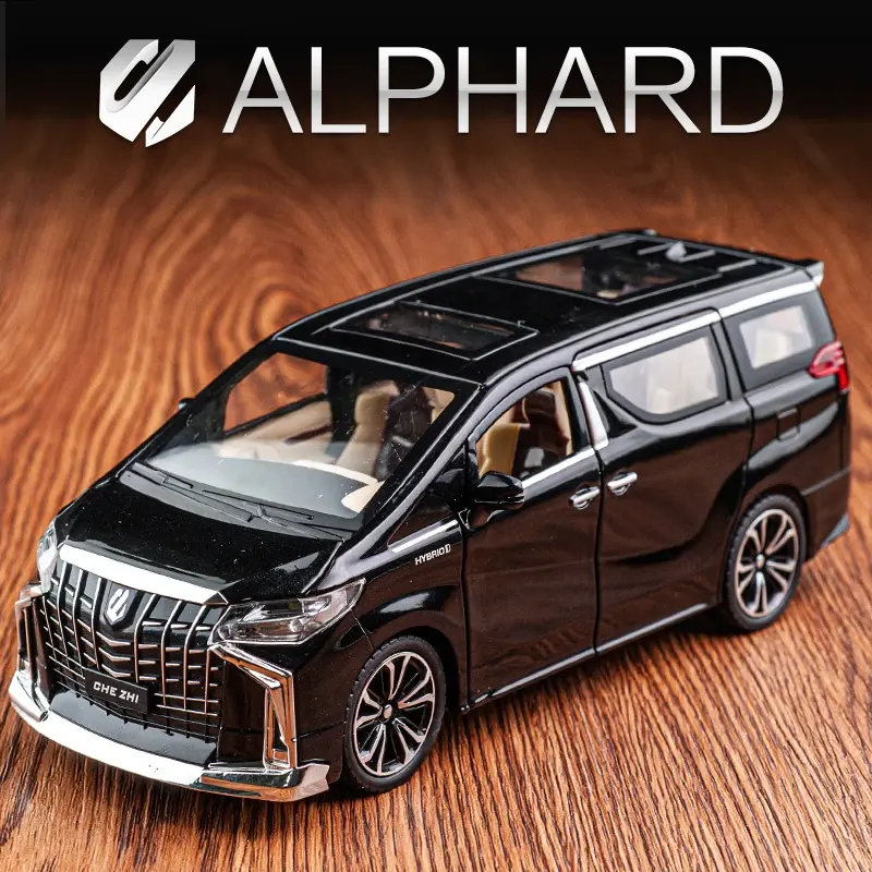 1:24 Toyota Alphard VELLFIRE MPV 합금 금속 다이캐스트 자동차 모델 장난감, 자동차 차량, 풀백 사운드 및 라이트, 어린이 소년 장난감
