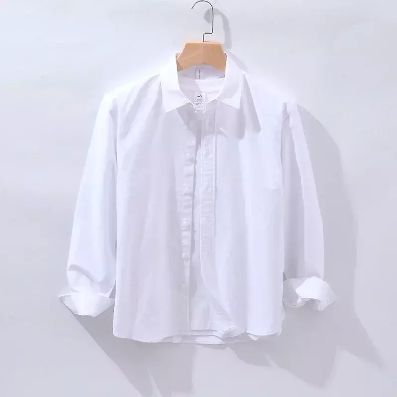 Camisa de manga comprida masculina, camisa formal de negócio, camisa branca pura, slim fit, roupa casual, trabalho profissional, versão coreana, XX376S