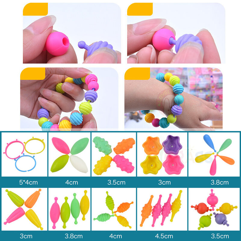 740Pcs Pop Kralen Diy Set Meisje Speelgoed 5 7 Creatieve Ambachten Armband Kids Armbanden Kraal Sieraden Kit Educatief Speelgoed voor Kinderen