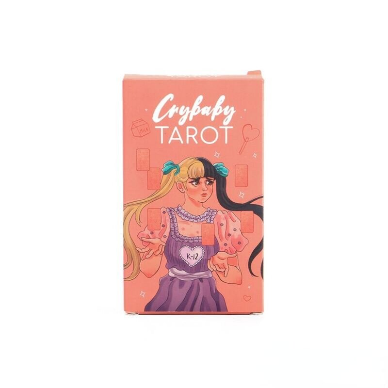Crybaby kartu Tarot Deck dengan buku panduan kertas | Ukuran besar standar 12x7cm | 78 lembar kartu Tarot Oracle dan buku panduan