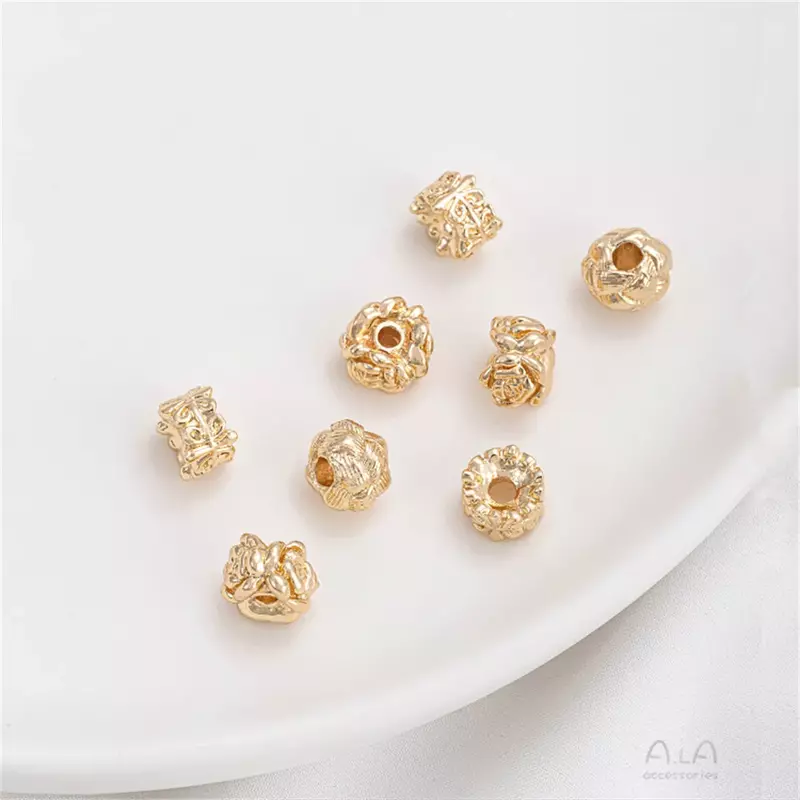 14K złota owinięta przędza piłka, różany pierścień, oddzielone koraliki, wykonane ręcznie wyszywane koralikami bransoletka DIY, naszyjnik, materiały dodatkowe C376