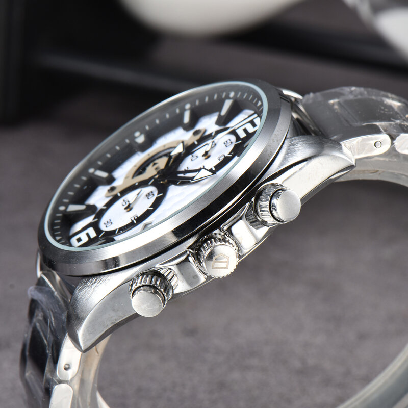 Роскошные оригинальные брендовые кварцевые часы горячая Распродажа для мужчин, хронограф, ежедневная Дата, спортивные наручные часы, лучшие часы