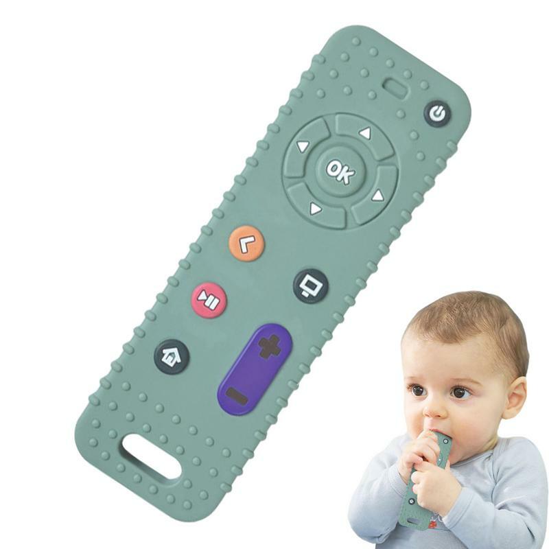 Babys Beißring Kleinkind Kau spielzeug mit TV Remote Form Silikon Beiß ringe für Babys zur Beruhigung Babys Zahnen Linderung 6-12 Monate