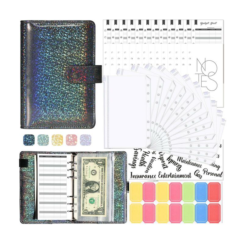 A6 Budget Binder Planner with Binder Pockets for Money Receipts Budgeting