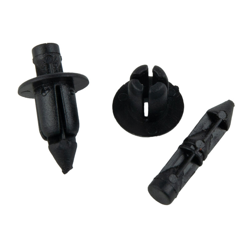 Kit 100 pezzi Set parti clip di fissaggio in plastica bicicletta moto carenatura rivetto pannello nero sostituzione pratica