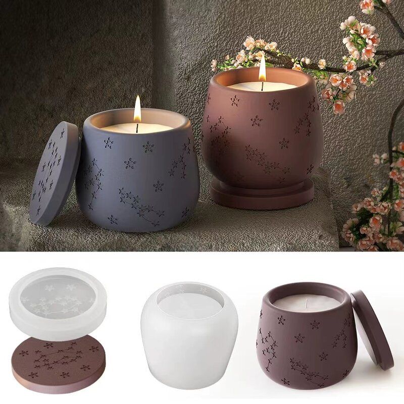 Silicone Star Candle Jar Mold, DIY Cimento Gesso Derramando, Aromaterapia, Resina De Armazenamento Mold, Decoração Para Casa Ornamentos