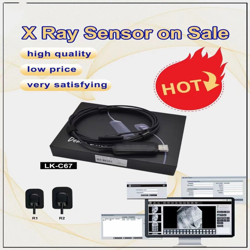 Sensor sinar X gigi Digital medis harga pabrik Sensor sinar X klinik Intraoral ukuran besar 2 Sensor Eco Senor I Sensor Dental X ray