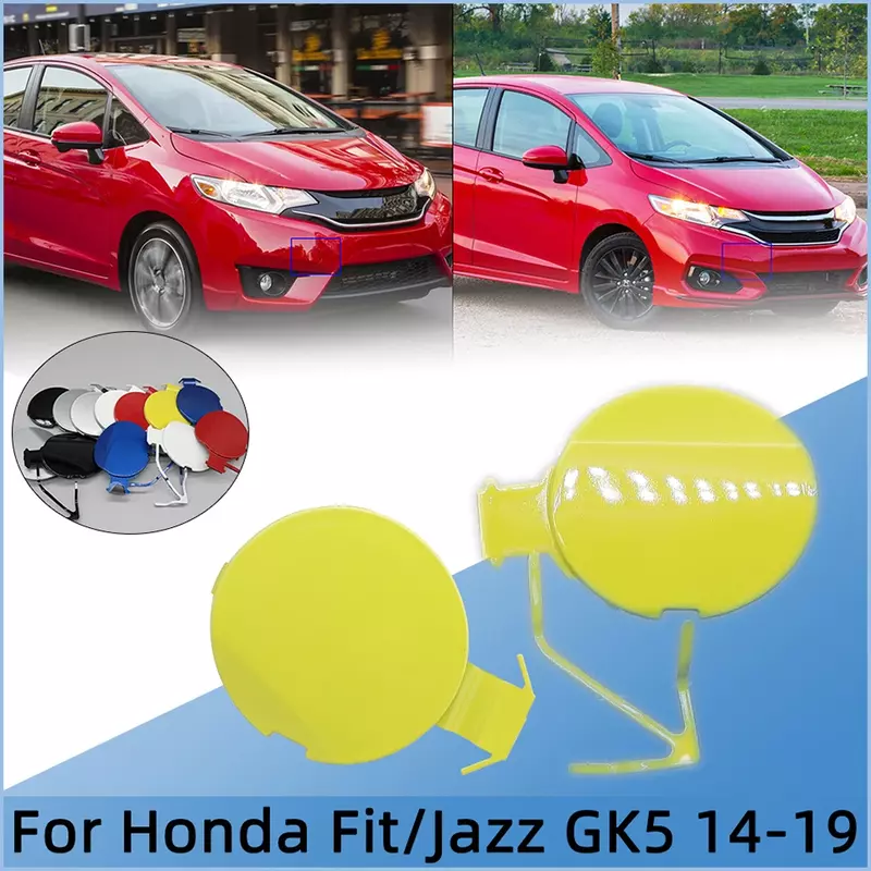 Auto Front Bumper Tow Hook Cover Cap For Honda Fit / Jazz GK5 2014 2015 2016 2017 2018 2019 Towing Hauling Trailer Lid Garnish
