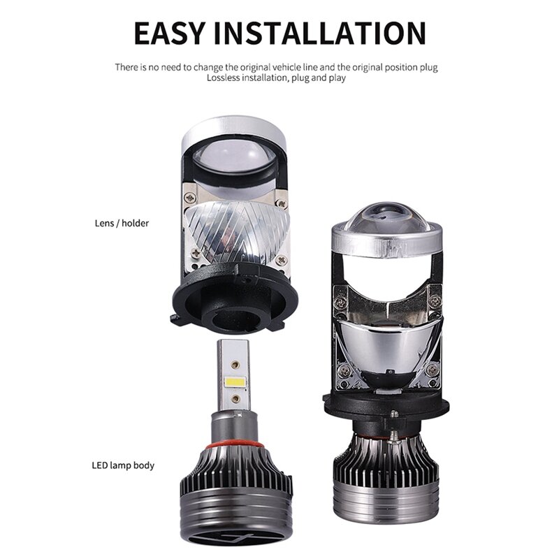 SH-H4--90W LED Double Light Lens Car Light Bulb Replacement Accessory Parts Kits