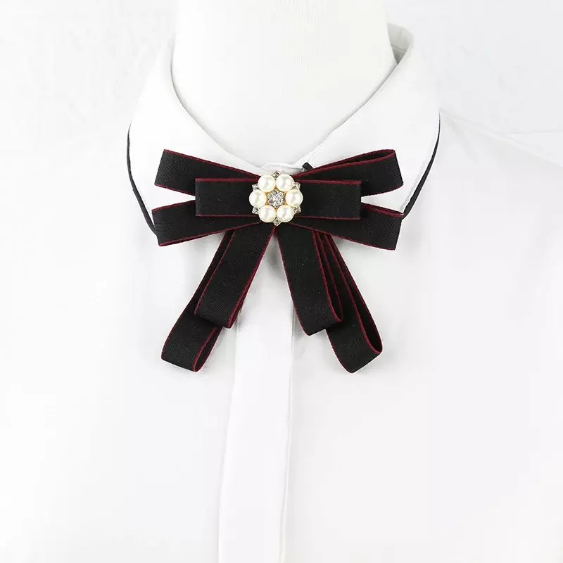 Banquet Bow Tie Brooches British Fashion Women Girls College Style Bank Shirt Accessories Collar Flower Original Handmade Bowtie