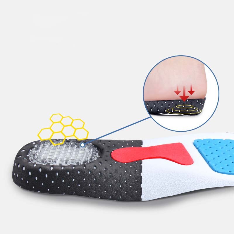 Sol dalam olahraga GEL silikon untuk pria wanita, sneaker ortopedi mendukung lengkungan bantalan sepatu sol dalam Plantar Fasciitis