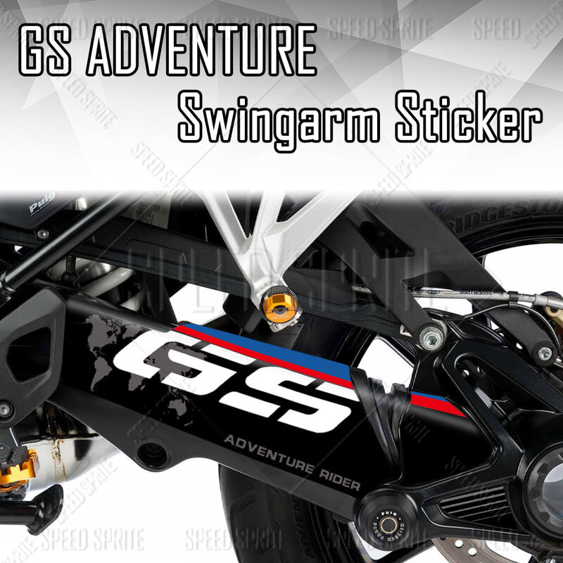 Motocicleta Swingarm Decal, Adesivo Impermeável Preto Triplo Aventura, Acessórios para BMW R1200 GS, GSA13-18, R1250 GS, Adventure 19-22, 3m