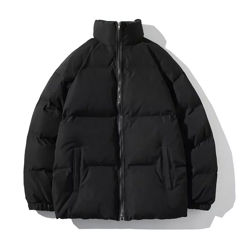 여성용 오버사이즈 스탠드 칼라 따뜻한 겨울 재킷, 스트리트웨어, 단색 파카 패션, 캐주얼 겨울 코트