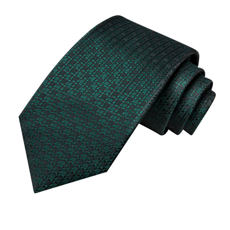 Hi-Tie verde scuro novità Designer elegante uomo cravatta Jacquard cravatta accessorio cravatta matrimonio festa d'affari gemelli Hanky