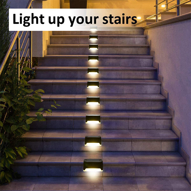 Solar Staircase Light Outdoor Wall Light, Fence Light Waterproof Staircase Light Courtyard Railing Light Solar Staircase Light